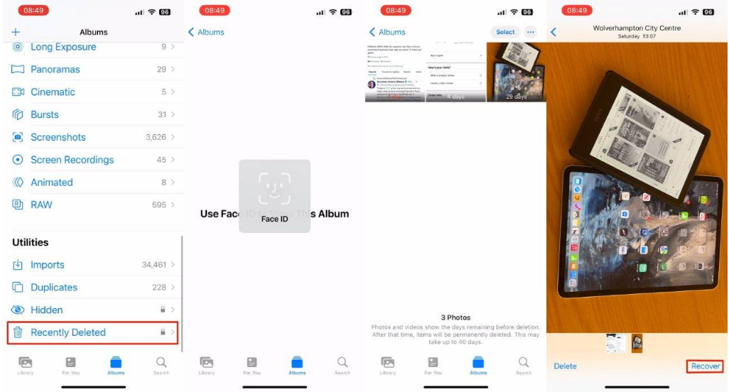安义苹果14维修分享 iPhone14 上恢复已删除的照片 